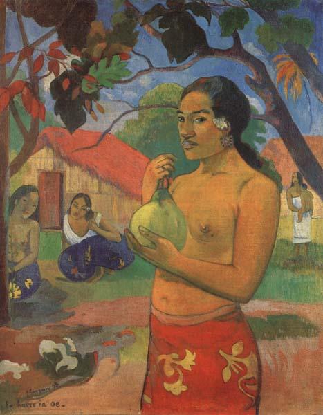 Paul Gauguin Woman Holding a Fruit oil painting picture